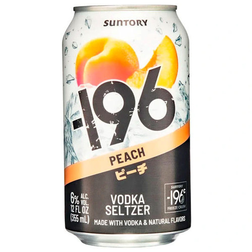 -196 Peach Vodka Seltzer Ready To Drink 12oz 4 Pack Cans