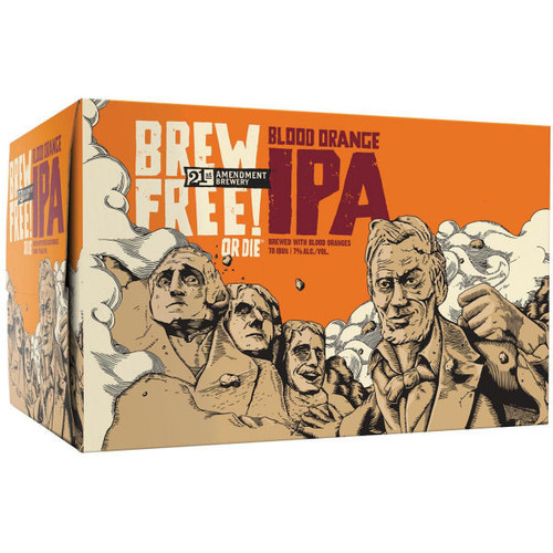 21st Amendment Brew Free or Die! Blood Orange IPA 12oz 6 Pack Cans
