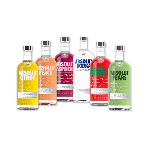 Absolut Flavor Pack Vodka 750ml  - 12 Bottles